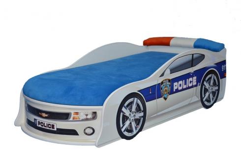 Ліжко-машина "Поліція" 170*80 без под. мех синя mebelkon