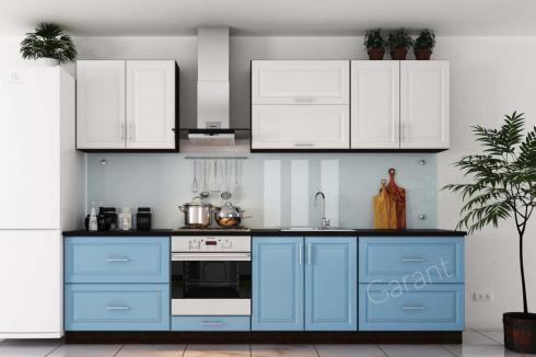 Готова кухня Софт Прем'єр білий/пастельно синій ЛДСП